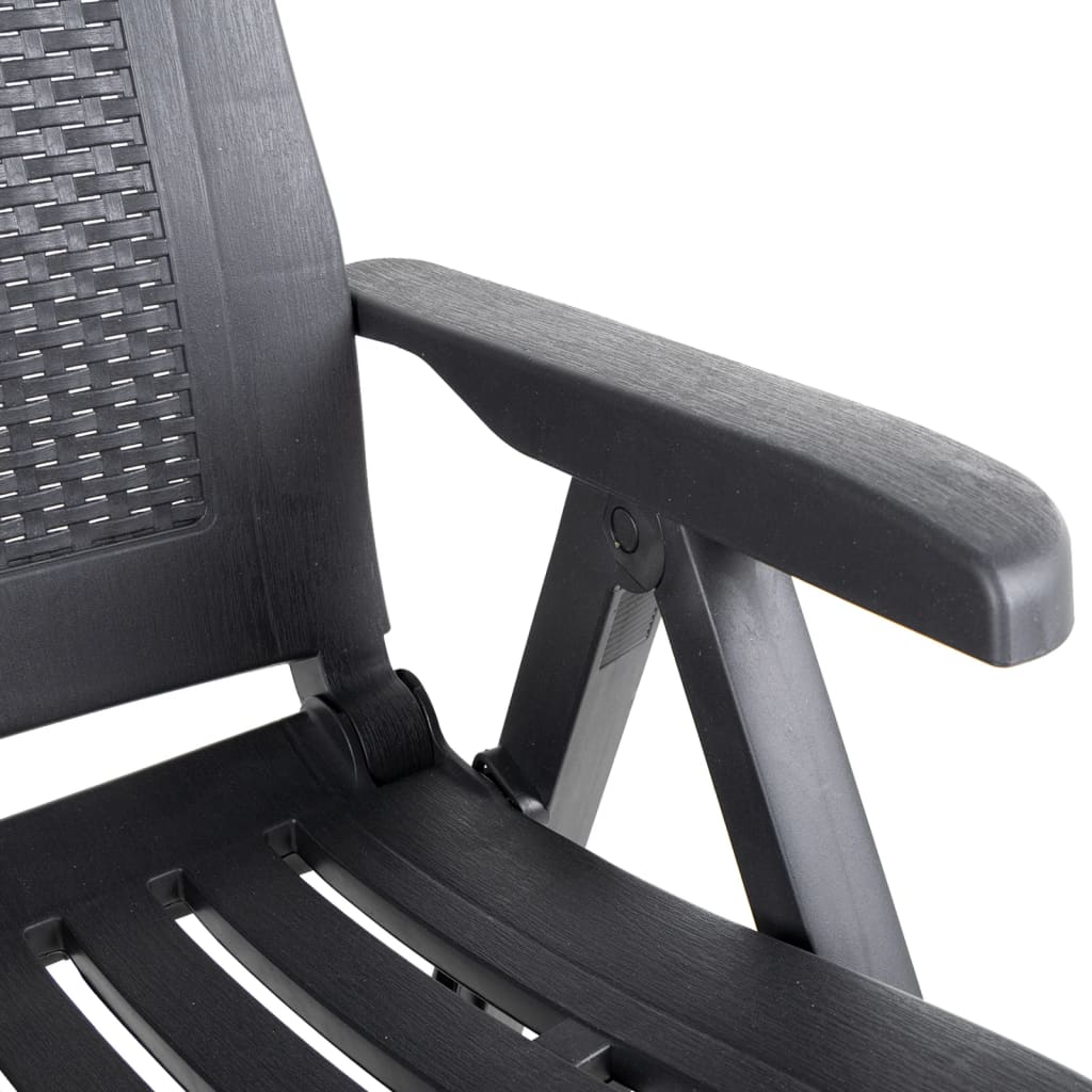 Garden Chair | Set of 2 | Anthracite | Plastic | Standard | Foldable