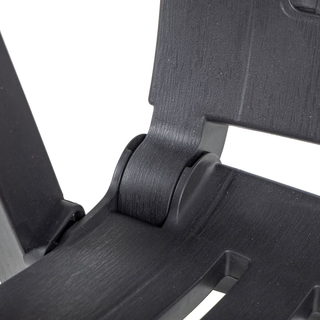 Garden Chair | Set of 2 | Anthracite | Plastic | Standard | Foldable
