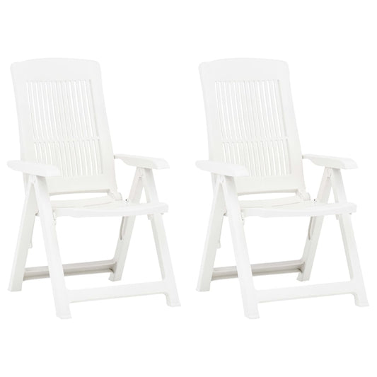 Garden Chair | Set of 2 | White | Plastic | Medium | Foldable