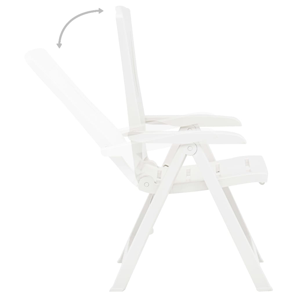 Garden Chair | Set of 2 | White | Plastic | Medium | Foldable