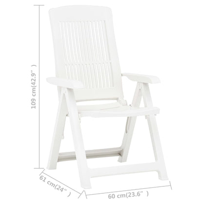 Garden Chair | Set of 2 | White | Plastic | Medium | Foldable