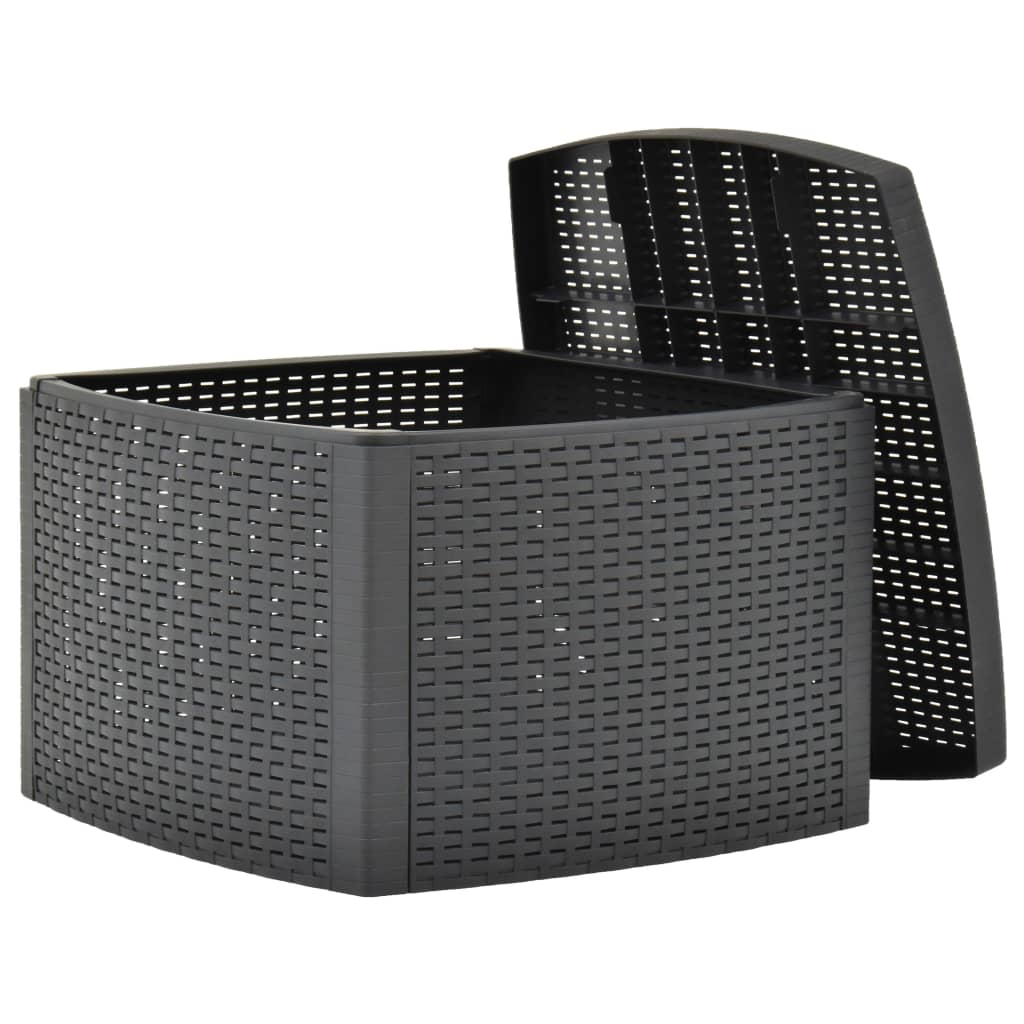 48775 vidaXL Side Table Anthracite 54x54x36,5 cm Plastic