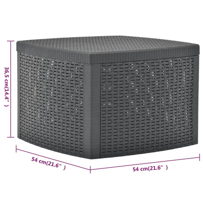 48775 vidaXL Side Table Anthracite 54x54x36,5 cm Plastic
