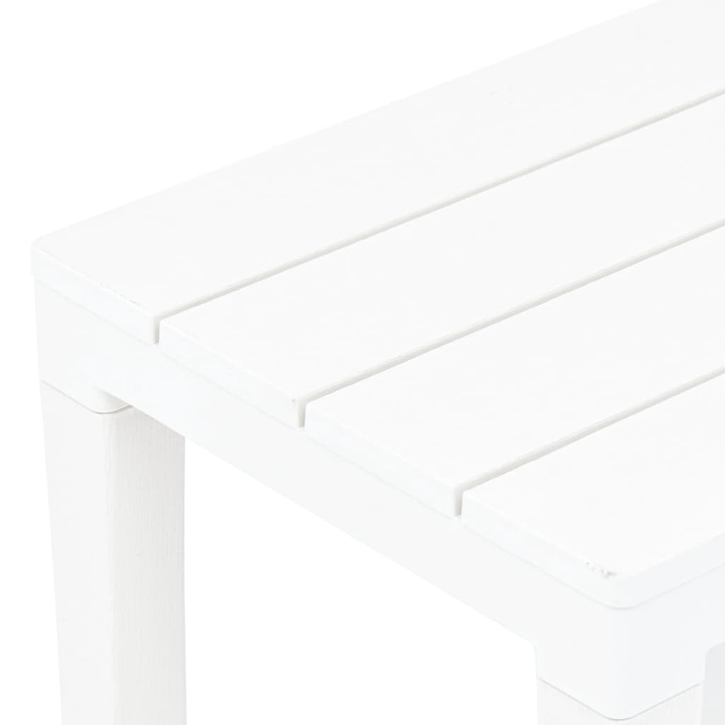 Garden Bench | Set of 2 | White | Plastic | Medium | Lightweight