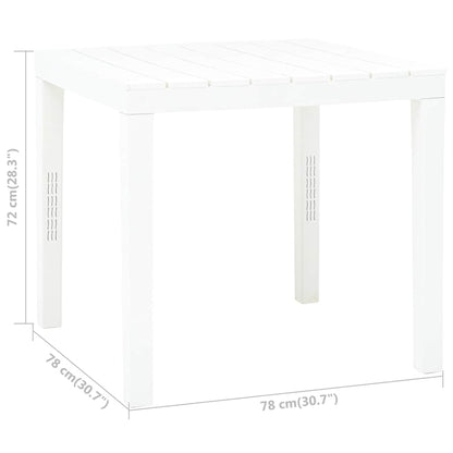 48783 vidaXL Garden Table White 78x78x72 cm Plastic