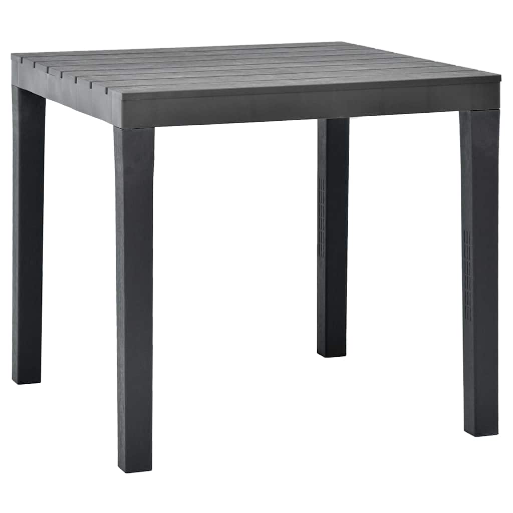 48784 vidaXL Garden Table Anthracite 78x78x72 cm Plastic