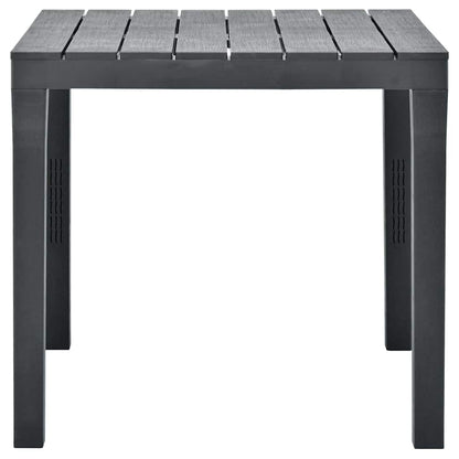 48784 vidaXL Garden Table Anthracite 78x78x72 cm Plastic