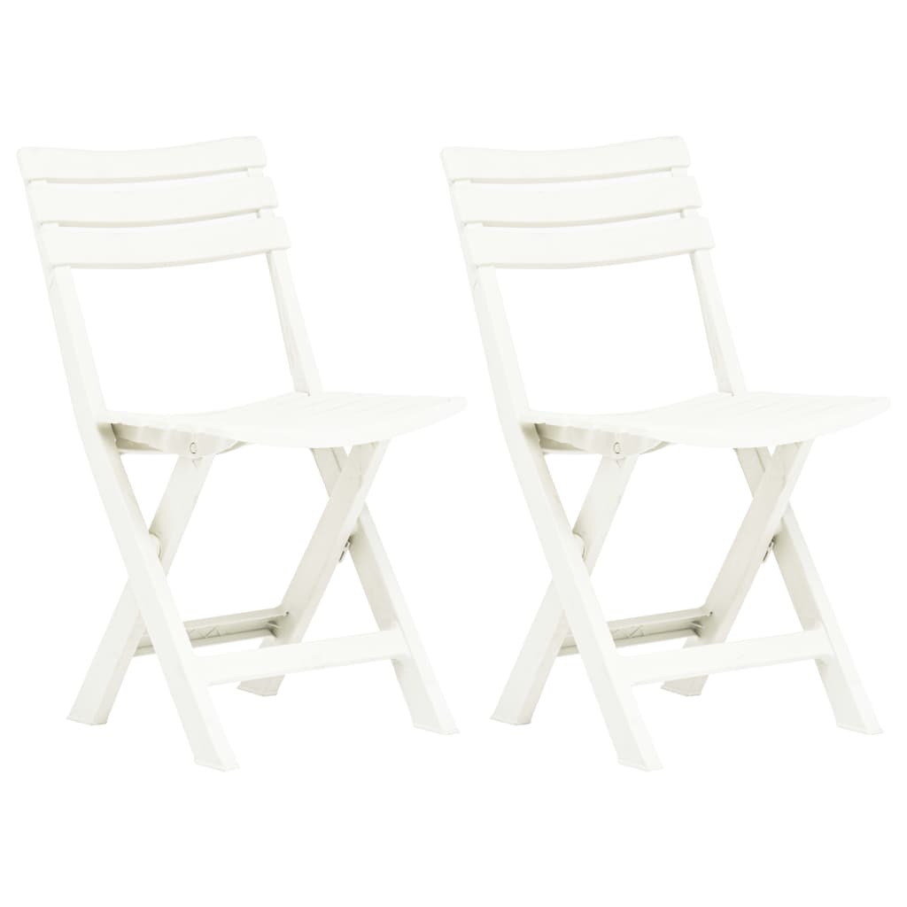 Garden Chair | Set of 2 | White | Plastic | Standard | Foldable