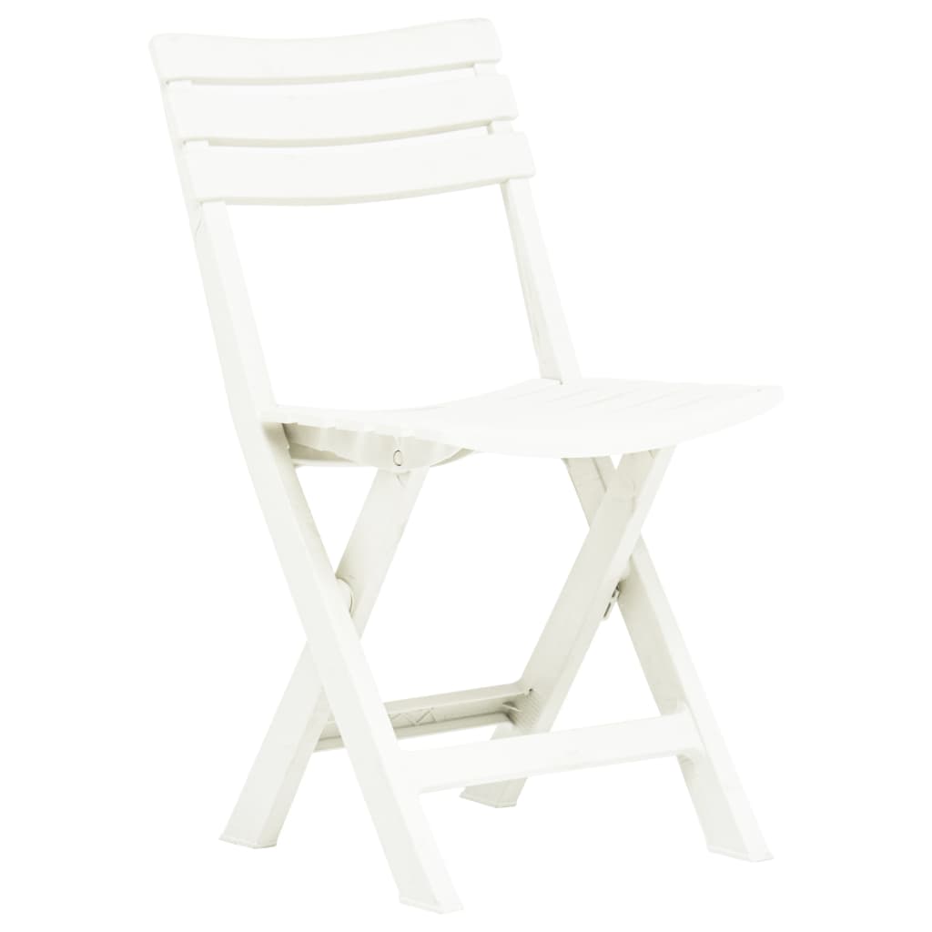 Garden Chair | Set of 2 | White | Plastic | Standard | Foldable
