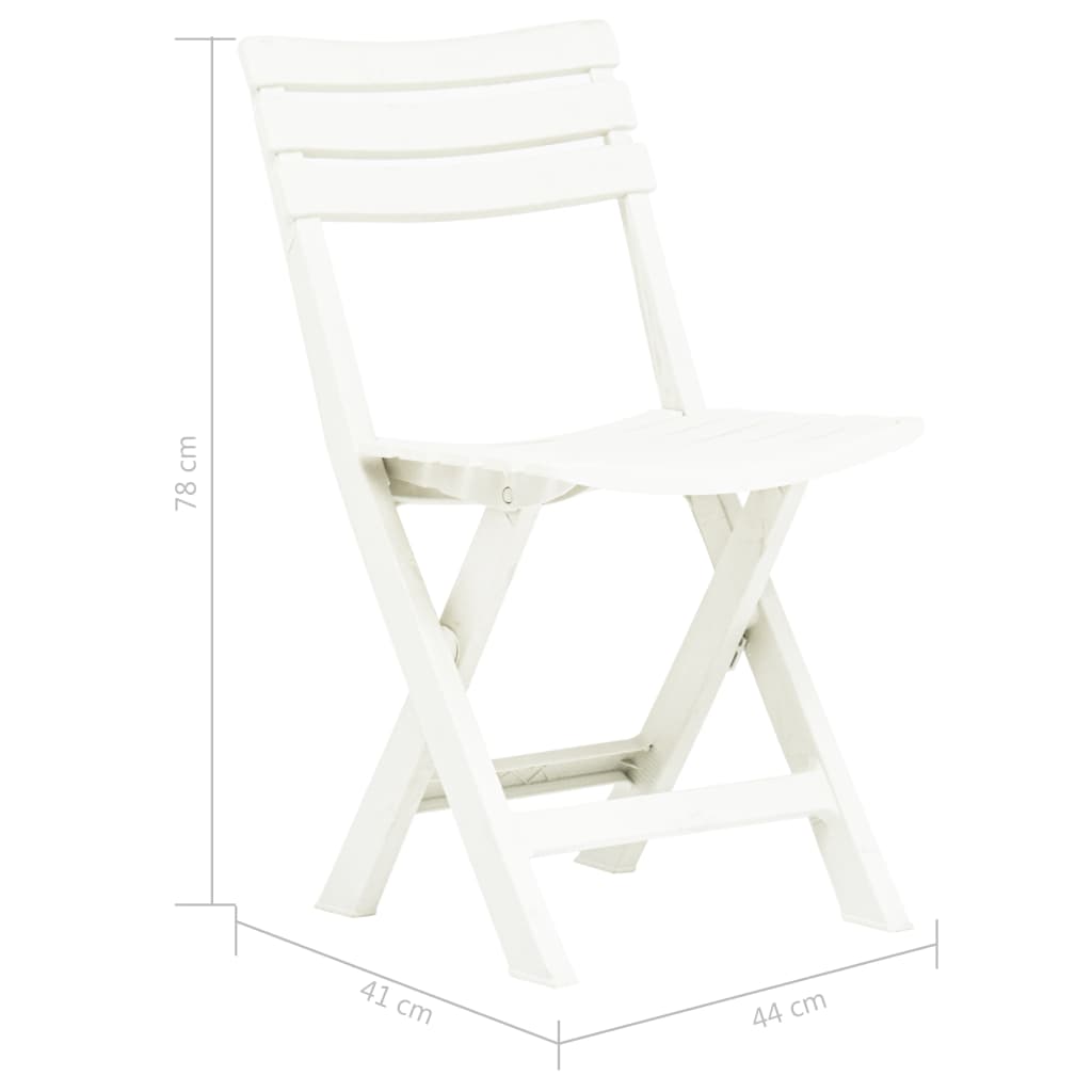 Garden Chair | Set of 2 | White | Plastic | Standard | Foldable