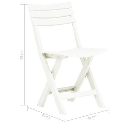 Garden Chair | Set of 2 | White | Plastic | Standard | Foldable