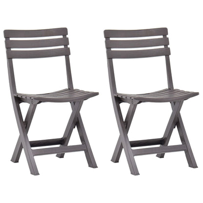 Garden Chair | Set of 2 | Mocha | Plastic | Standard | Foldable