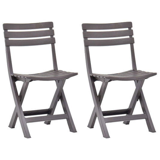 Garden Chair | Set of 2 | Mocha | Plastic | Standard | Foldable