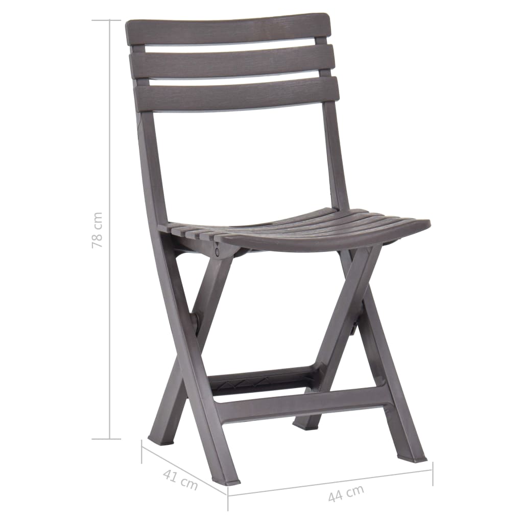 Garden Chair | Set of 2 | Mocha | Plastic | Standard | Foldable