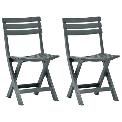 Garden Chair | Set of 2 | Green | Plastic | Standard | Collapsible