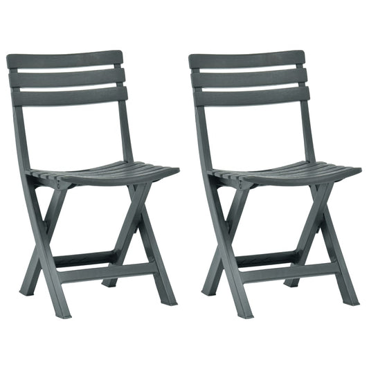 Garden Chair | Set of 2 | Green | Plastic | Standard | Collapsible