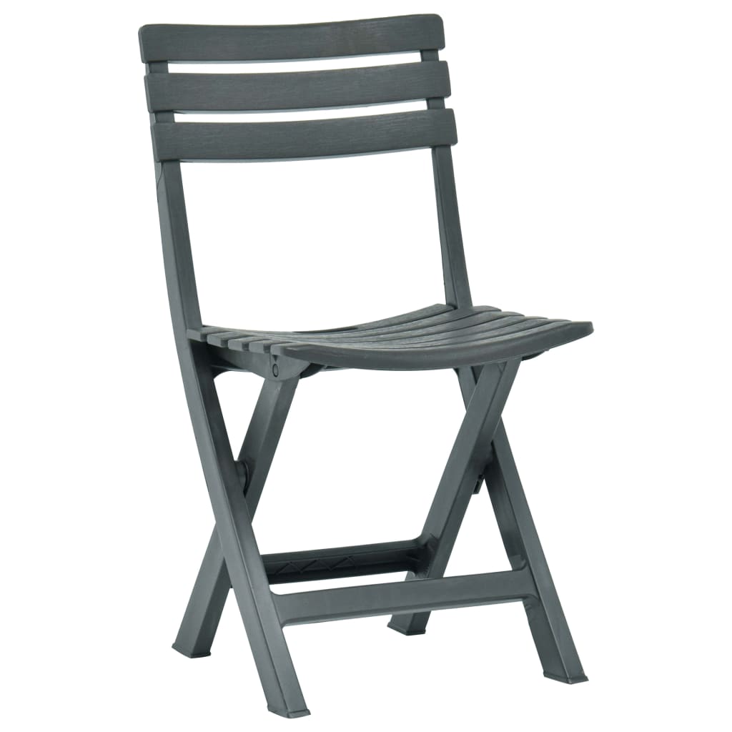 Garden Chair | Set of 2 | Green | Plastic | Standard | Collapsible