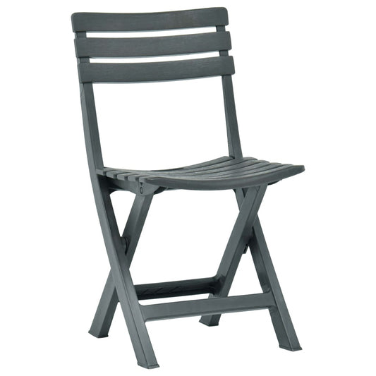 Garden Chair | Set of 2 | Green | Plastic | Standard | Collapsible