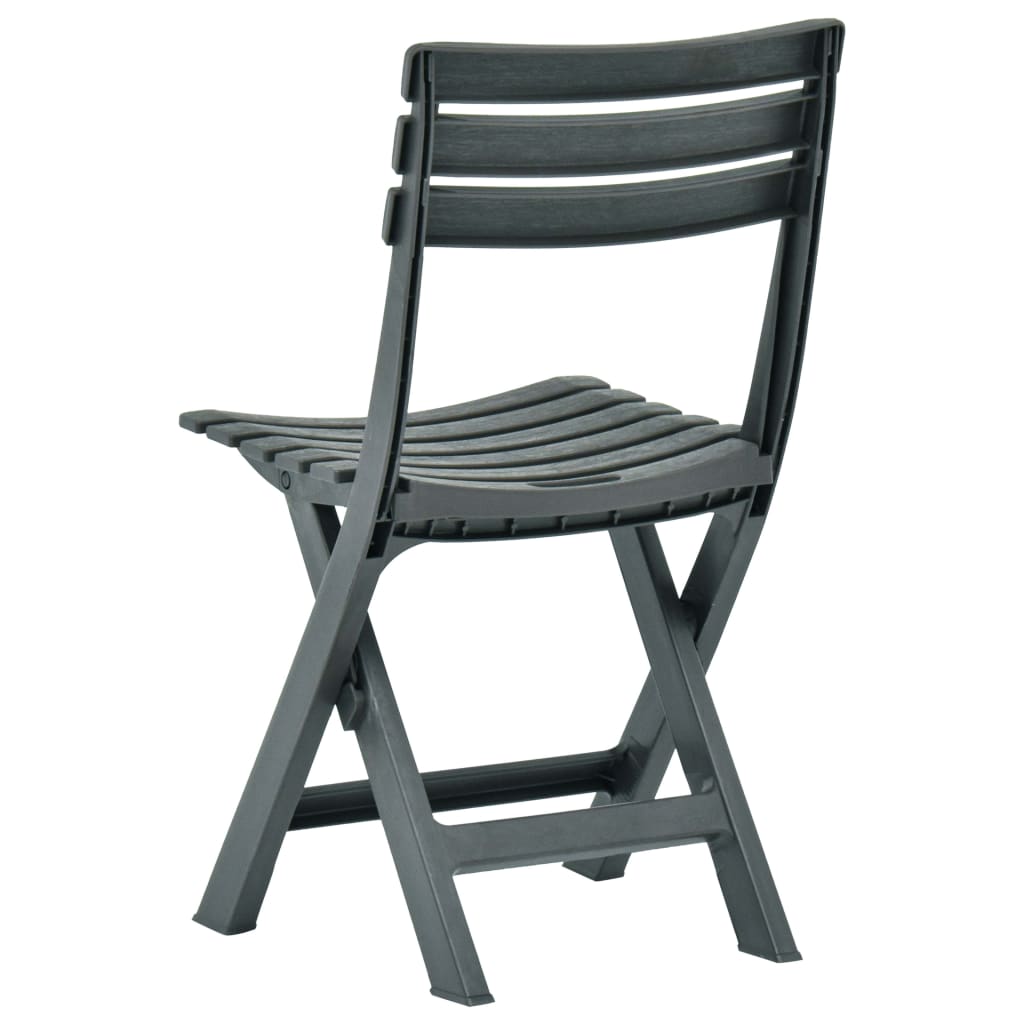Garden Chair | Set of 2 | Green | Plastic | Standard | Collapsible