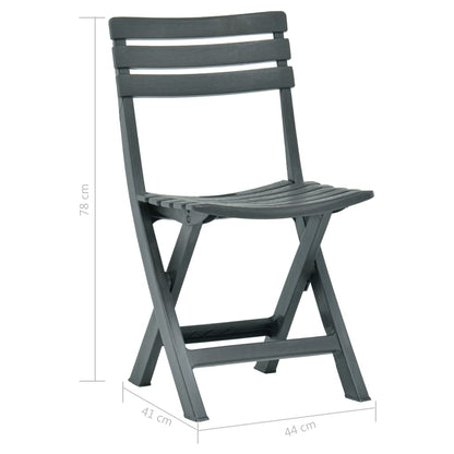 Garden Chair | Set of 2 | Green | Plastic | Standard | Collapsible