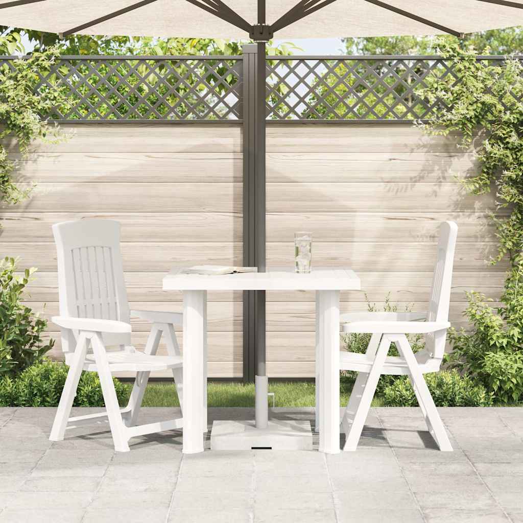 48802 vidaXL Garden Table White 80x75x72 cm Plastic