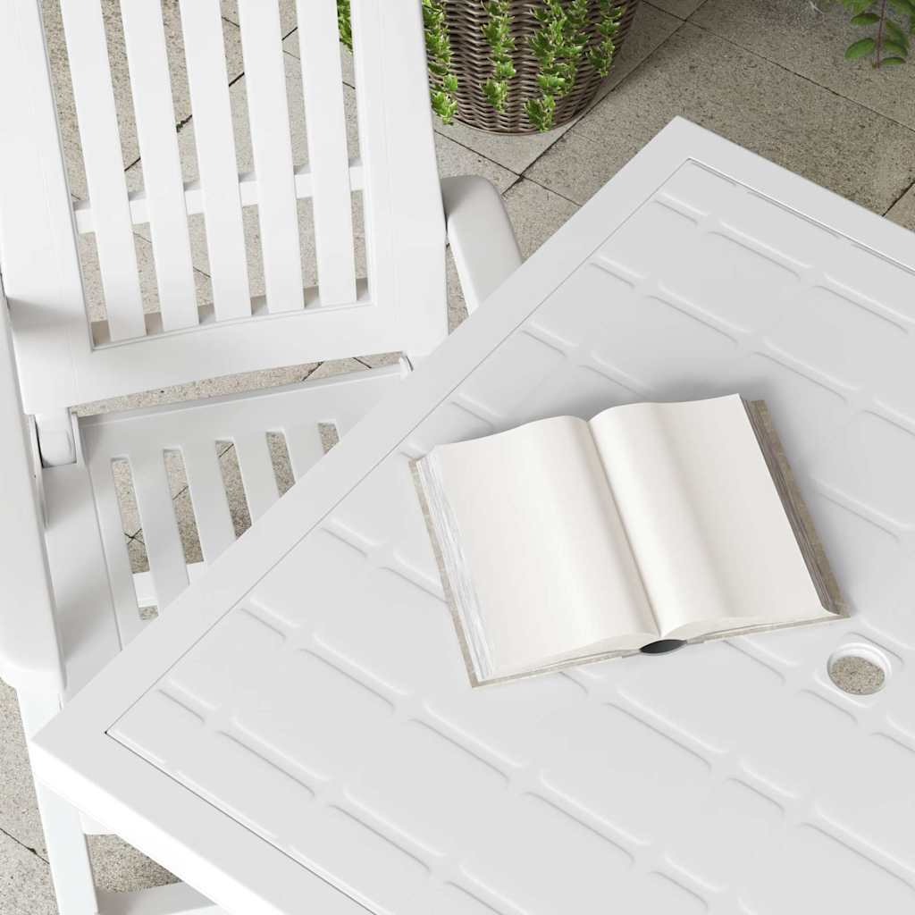 48802 vidaXL Garden Table White 80x75x72 cm Plastic