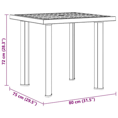 Garden Table Green 80x75x72 cm Plastic