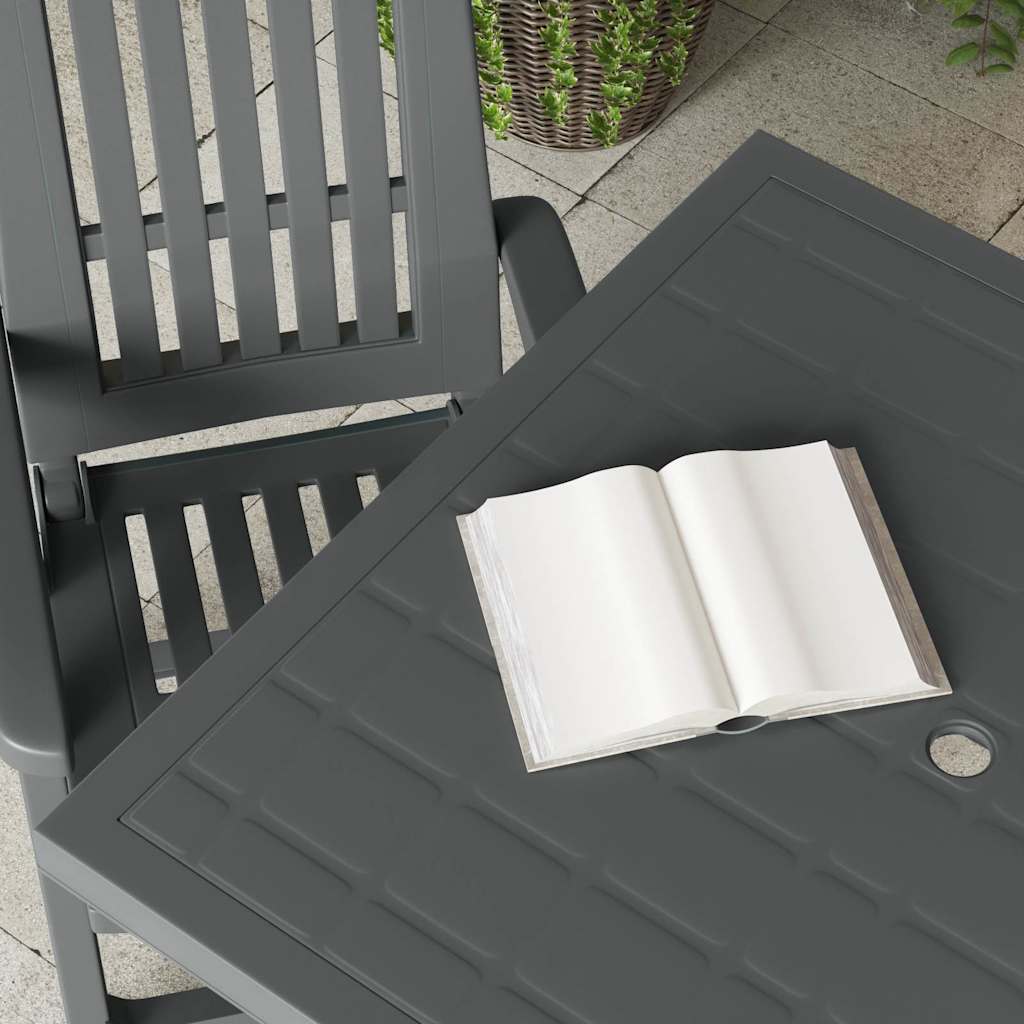 48804 vidaXL Garden Table Anthracite 80x75x72 cm Plastic