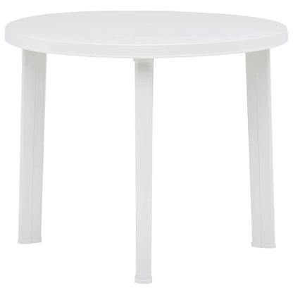 48805 vidaXL Garden Table White 89 cm Plastic