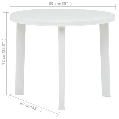 48805 vidaXL Garden Table White 89 cm Plastic