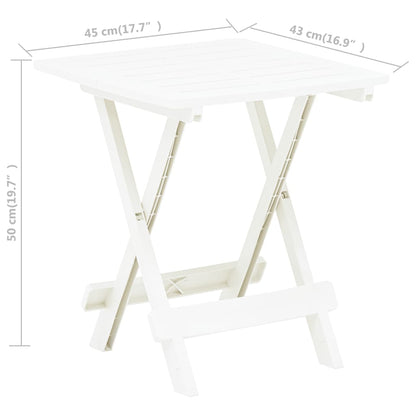 Folding Garden Table White 45x43x50 cm Plastic