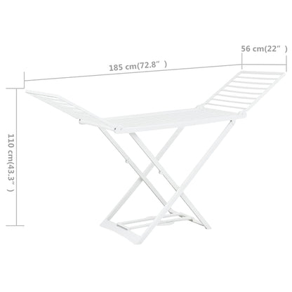 Folding Clothes Dry Rack White Plastic