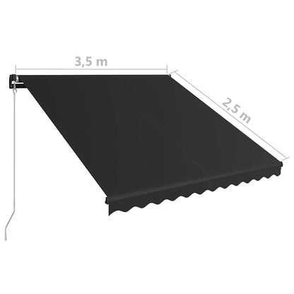 Manual Retractable Awning 350x250 cm Anthracite