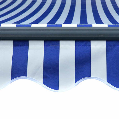 Manual Awning with Solar LED 5 x 3 m Blue and White Stripe