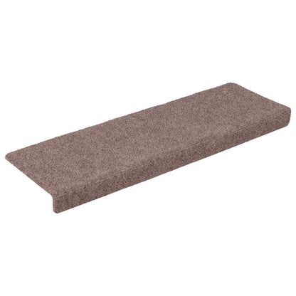 Stair Mats Self-adhesive 15 pcs 65x21x4 cm Light Brown Rectangular Edge
