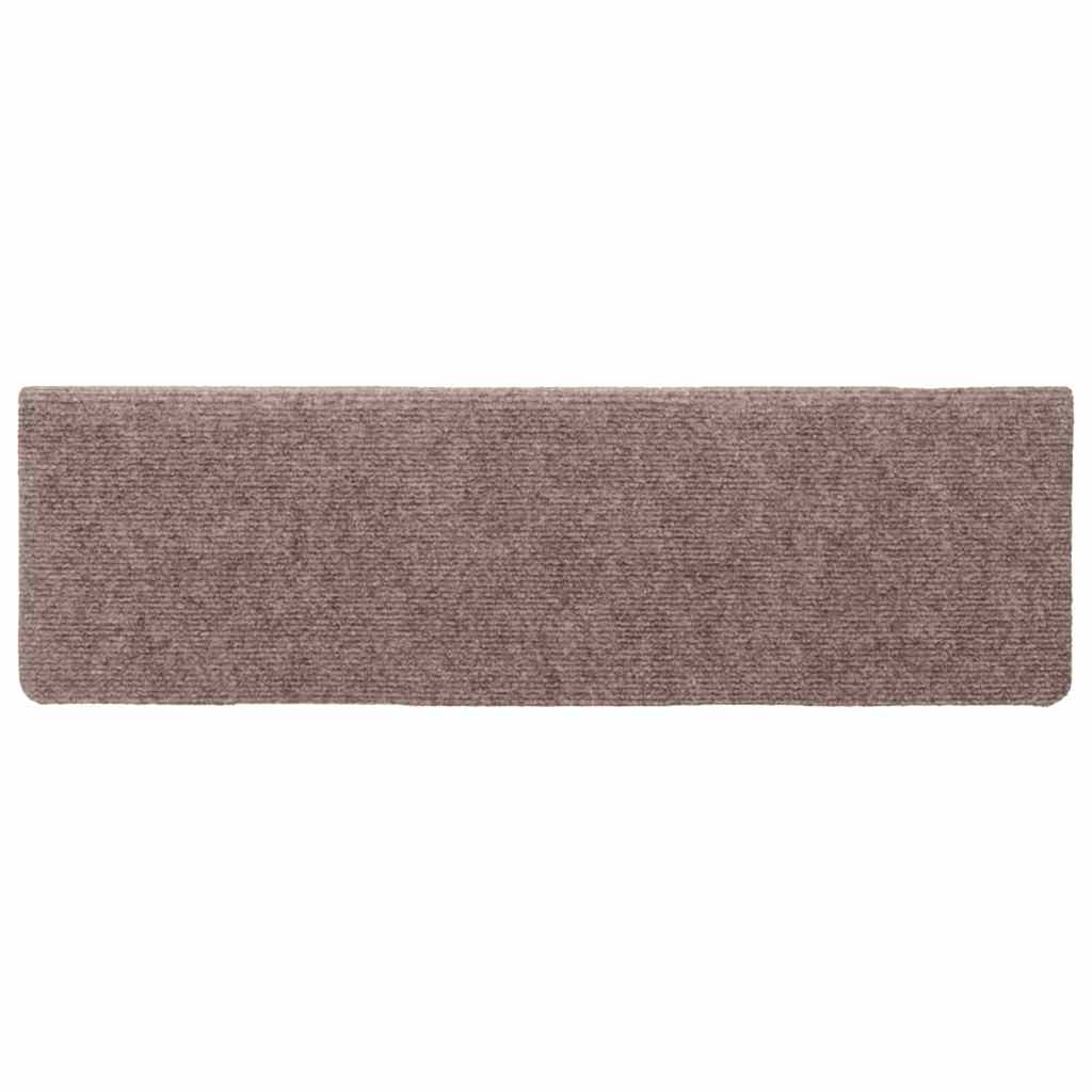 Stair Mats Self-adhesive 15 pcs 65x21x4 cm Light Brown Rectangular Edge