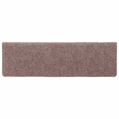 Stair Mats Self-adhesive 15 pcs 65x21x4 cm Light Brown Rectangular Edge