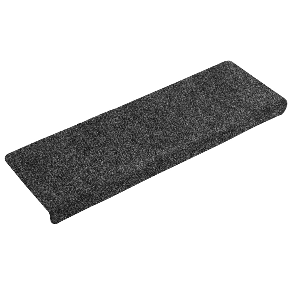 Stair Mats Self-adhesive 15 pcs 65x21x4 cm Dark Grey Rectangular Edge