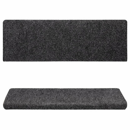 Stair Mats Self-adhesive 15 pcs 65x21x4 cm Dark Grey Rectangular Edge
