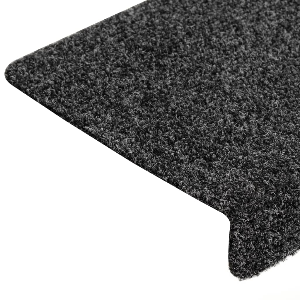 Stair Mats Self-adhesive 15 pcs 65x21x4 cm Dark Grey Rectangular Edge
