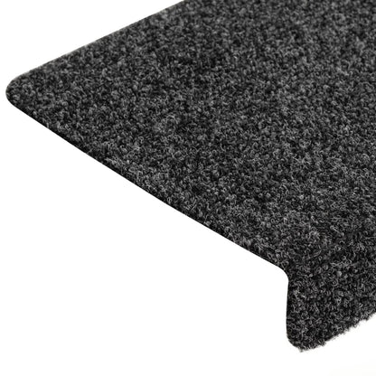 Stair Mats Self-adhesive 15 pcs 65x21x4 cm Dark Grey Rectangular Edge