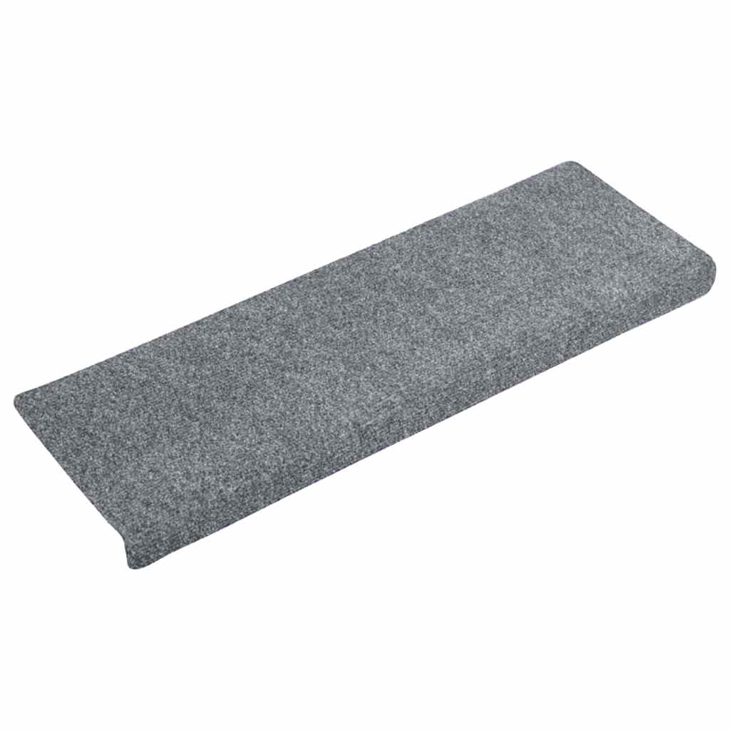 Stair Mats Self-adhesive 15 pcs 65x21x4 cm Light Grey Rectangular Edge