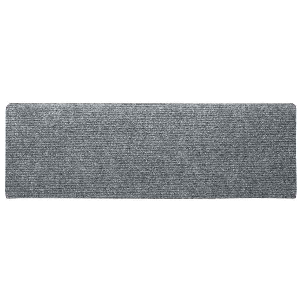Stair Mats Self-adhesive 15 pcs 65x21x4 cm Light Grey Rectangular Edge