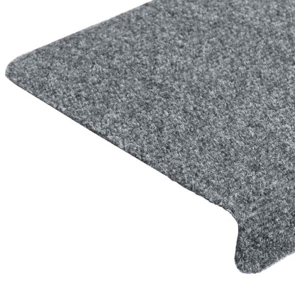 Stair Mats Self-adhesive 15 pcs 65x21x4 cm Light Grey Rectangular Edge