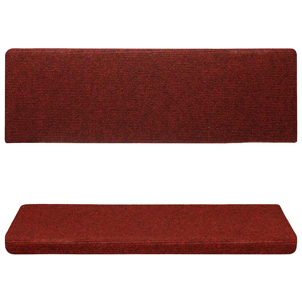 Stair Mats Self-adhesive 15 pcs 65x21x4 cm Bordeaux Red Rectangular Edge