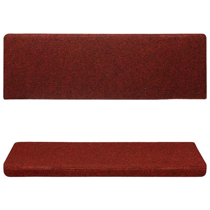 Stair Mats Self-adhesive 15 pcs 65x21x4 cm Bordeaux Red Rectangular Edge