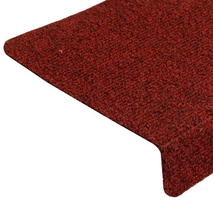 Stair Mats Self-adhesive 15 pcs 65x21x4 cm Bordeaux Red Rectangular Edge