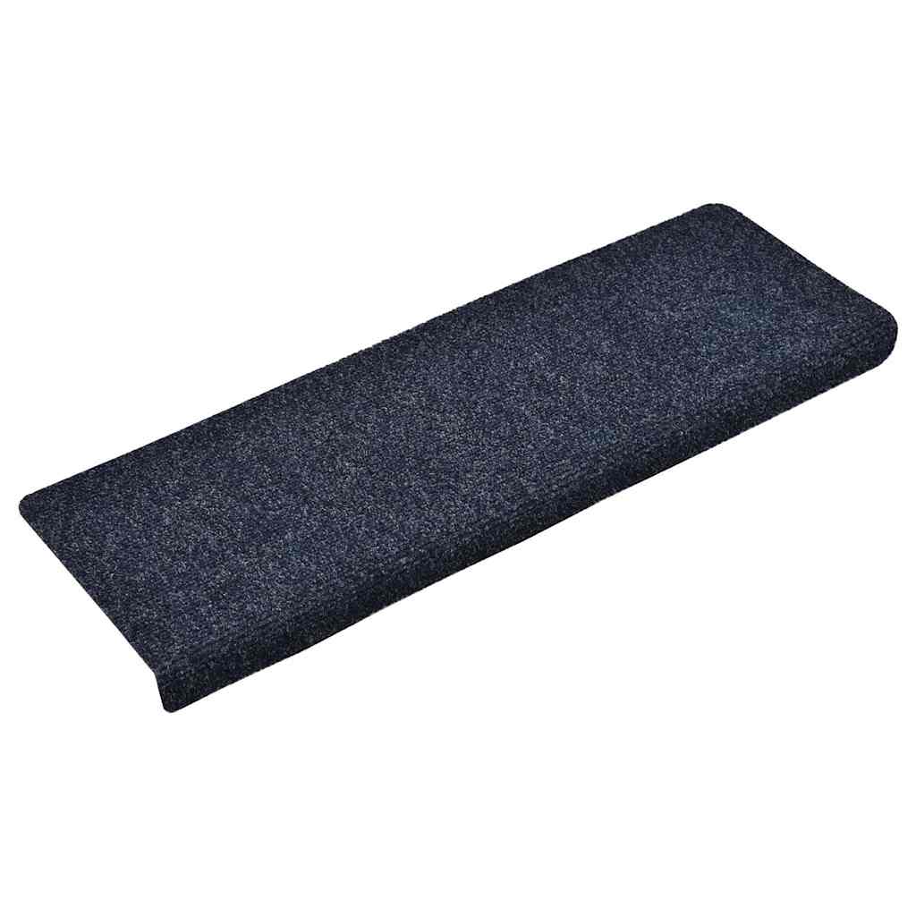Stair Mats Self-adhesive 15 pcs 65x21x4 cm Blue Rectangular Edge