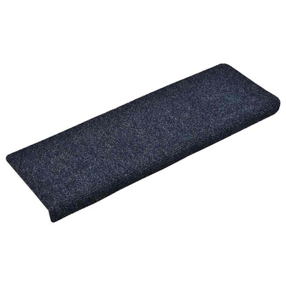 Stair Mats Self-adhesive 15 pcs 65x21x4 cm Blue Rectangular Edge