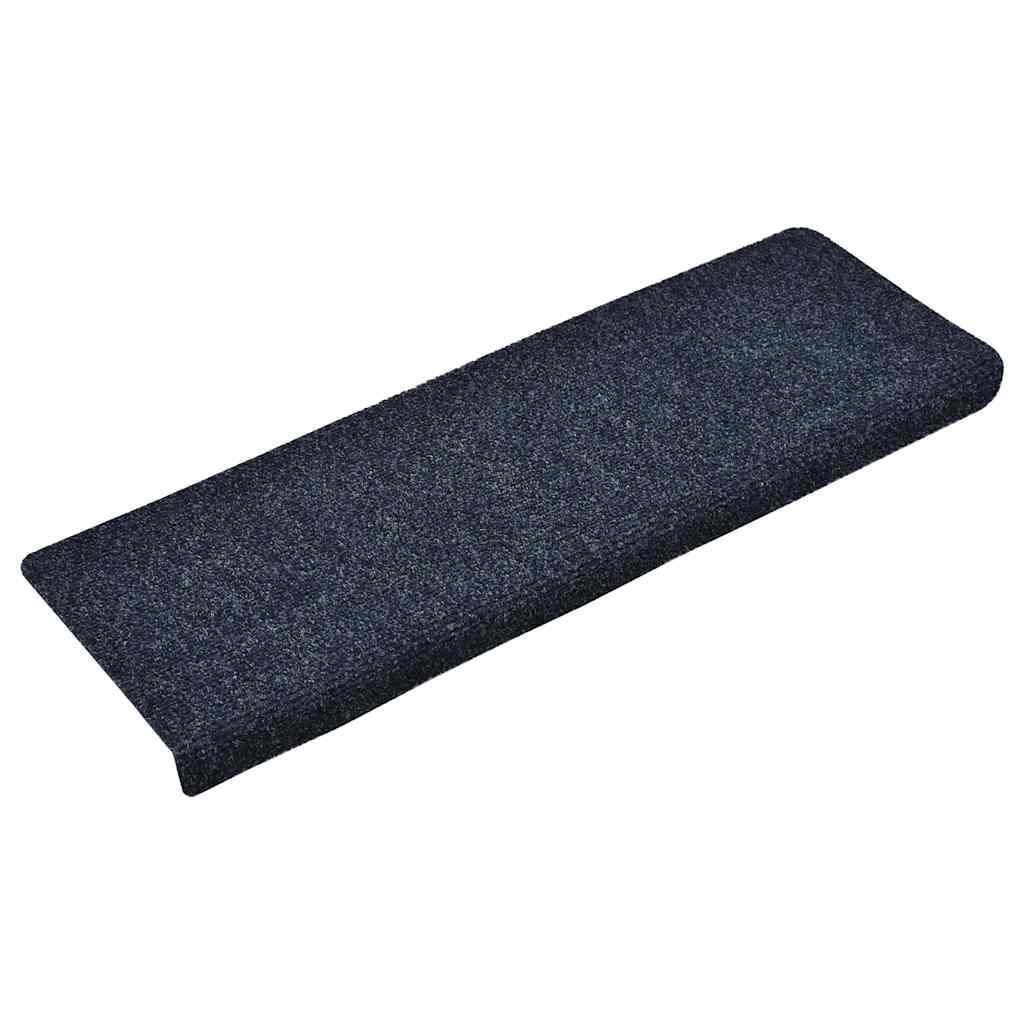 Stair Mats Self-adhesive 15 pcs 65x21x4 cm Blue Rectangular Edge